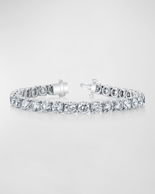 x Christina Adamo 18K Gold North-South Bezel-Set Diamond Tennis Bracelet, 5.70tcw, 7"L