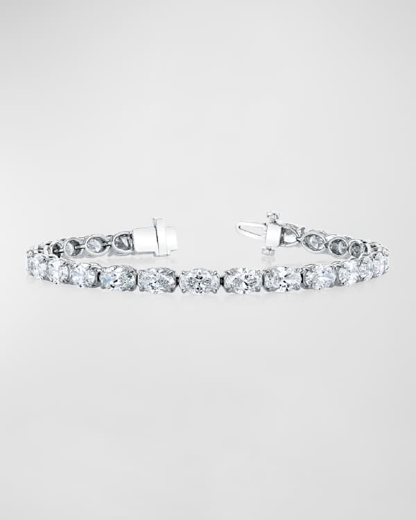 x Christina Adamo 18K Gold North-South Bezel-Set Diamond Tennis Bracelet, 5.70tcw, 7"L