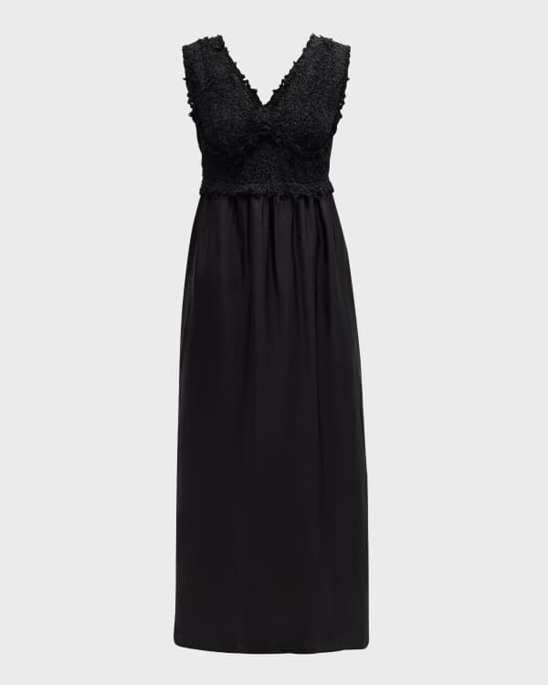 Theory Seamed Admiral Crepe Sleeveless Midi Dress Neiman Marcus