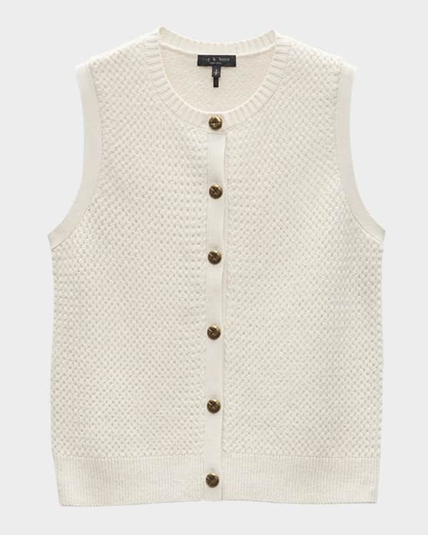 Kelli Kouri Chevron Faux Fur Vest Neiman Marcus
