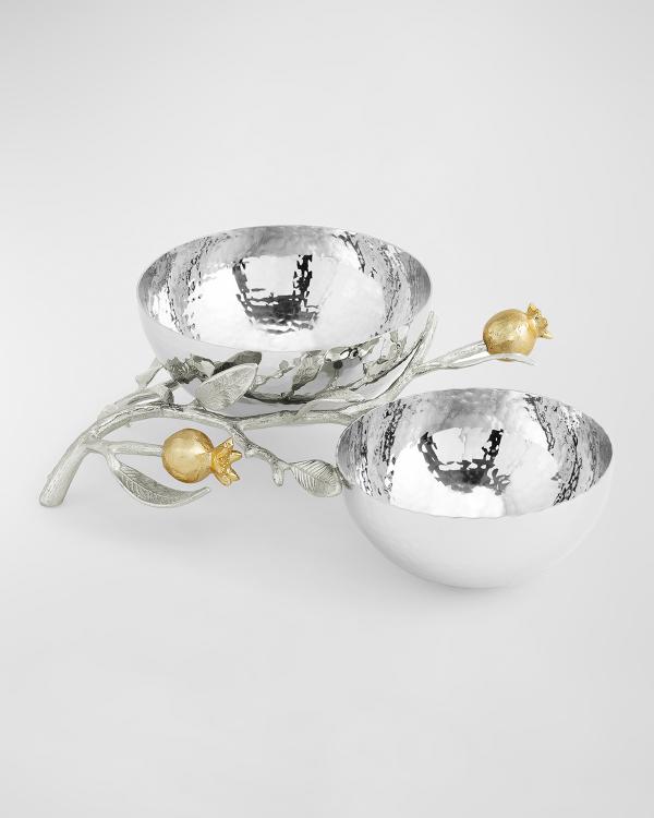 Elegance Butterfly Oval Serving Tray, 15"x6", Silver/Gold