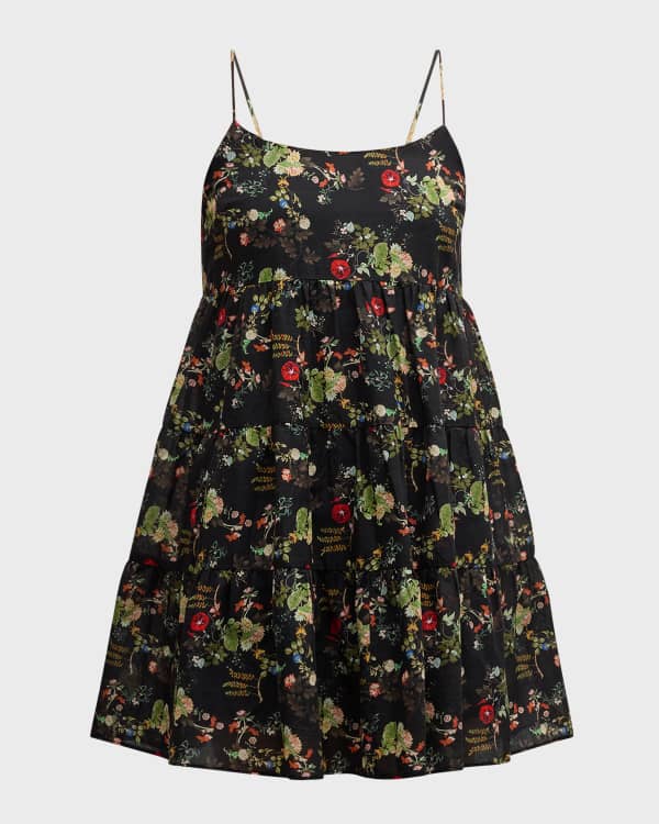 Alice + Olivia Trevor Mixed Media Mini Dress | Neiman Marcus