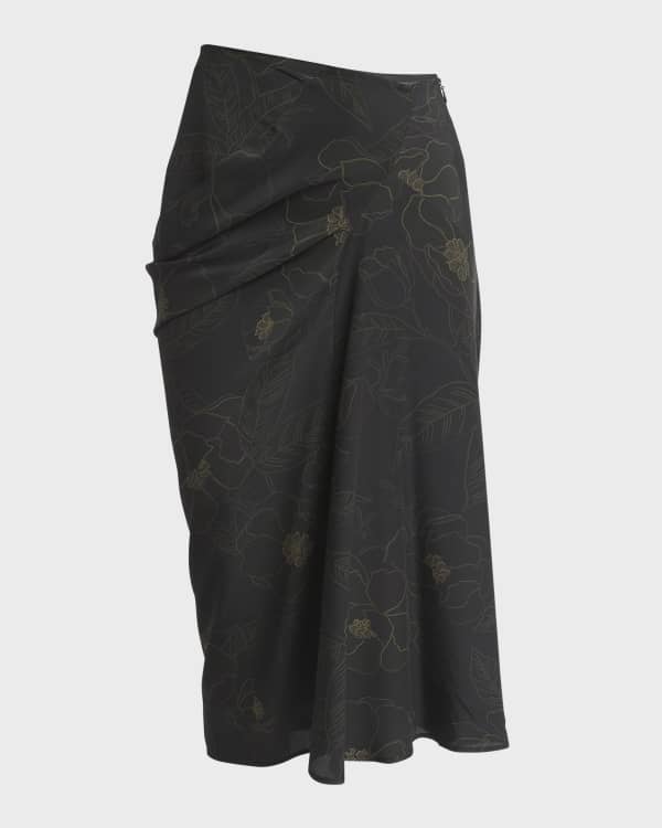 Khaite Ember Drawstring Midi Skirt Neiman Marcus