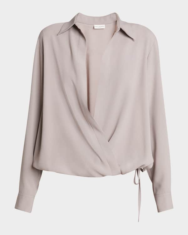Dries Van Noten Celido Asymmetric Wrap Shirt | Neiman Marcus