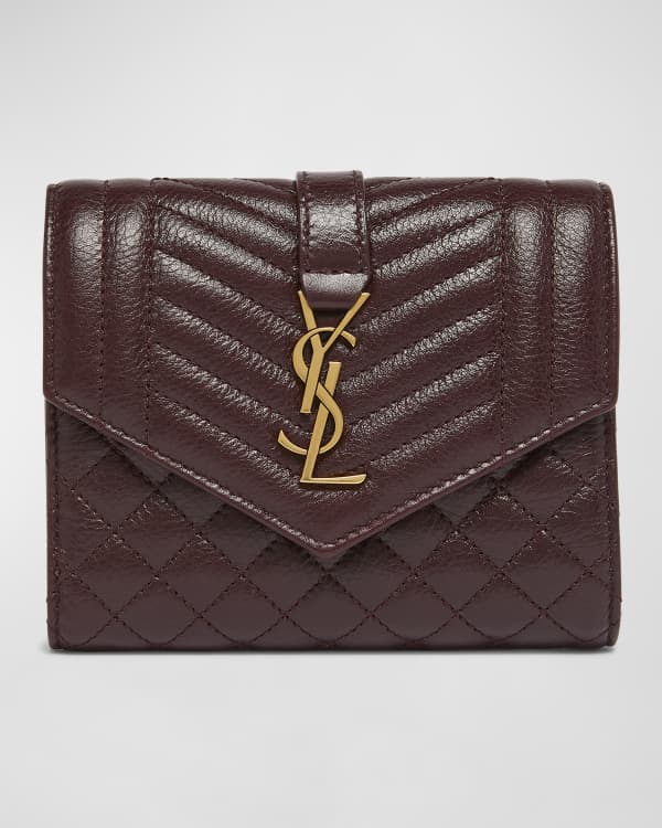 Saint Laurent Cassandra YSL Quilted Leather Wristlet Pouch Neiman Marcus