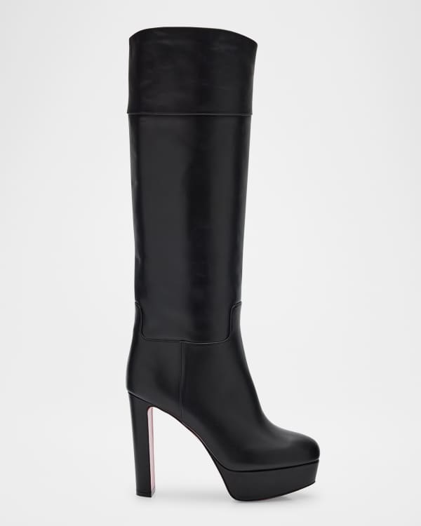 Christian Louboutin Loubirain Calf High Rain Boots Neiman Marcus