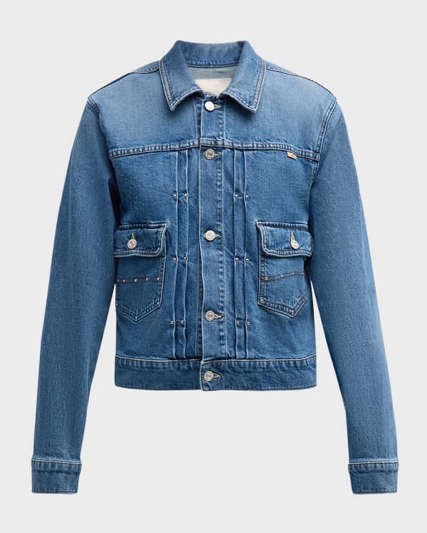 MOTHER The Shoplifter Oversized Hooded Denim Jacket Neiman Marcus