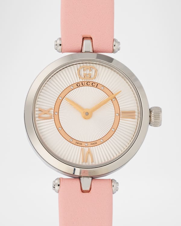 Fendi 36mm Selleria Leather Strap Watch, Pink | Neiman Marcus