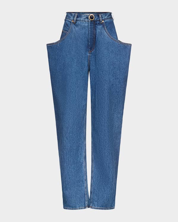 AREA Metallic Fringe Straight Leg Jeans | Neiman Marcus AREA Metallic Fringe Straight Leg Jeans | Neiman Marcus