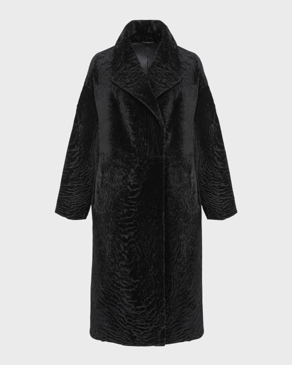 コート PLAIN FW25 COLLARLESS LAMB FUR JACKET (JJ25072 BLACK) Gorski Shearling Lamb Zip Moto Jacket | Neiman Marcus