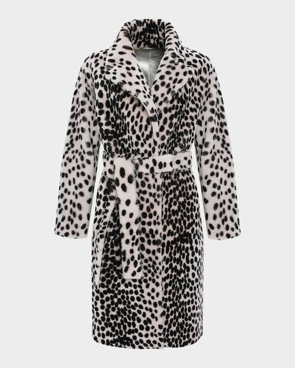 Gorski Leopard-Print Shearling Lamb Zip Jacket With Cropped