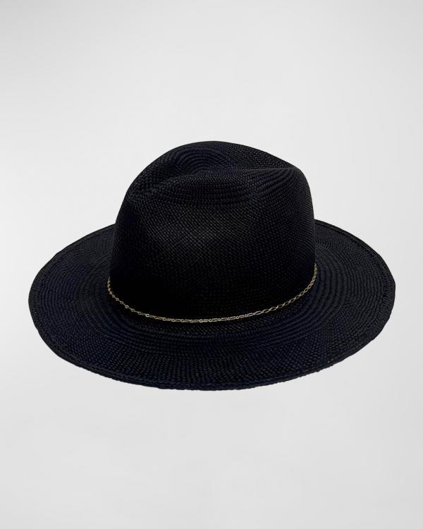 Van Palma Livy Junior Straw Large Brim Hat With Chain | Neiman Marcus