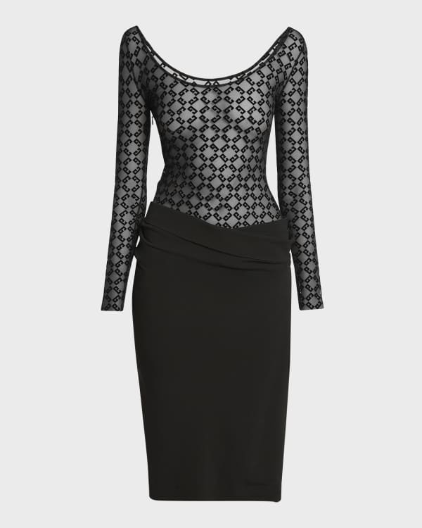 Dolce&Gabbana Coriander Peak Polka-Dot Chiffon One-Shoulder Dolce&Gabbana Coriander Peak Polka-Dot Chiffon One-Shoulder
