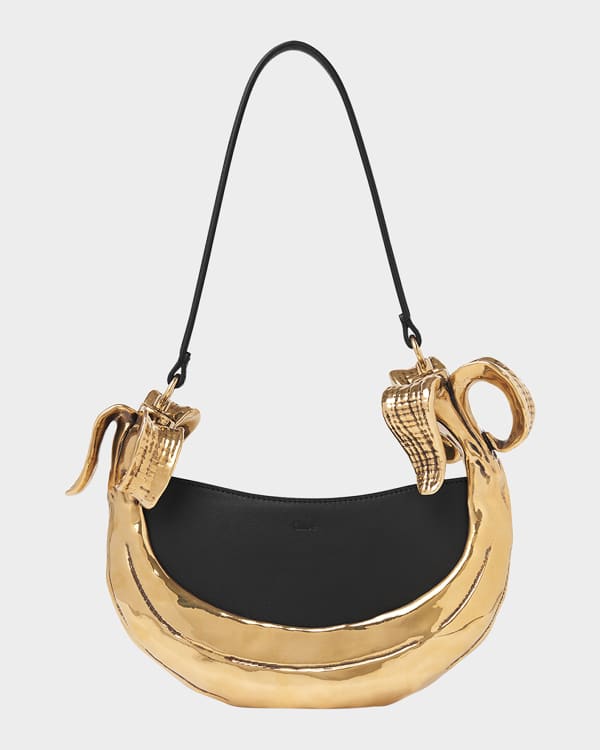 Chloe Marcie Medium Clutch Bag with Shoulder Strap in Grained Leather Neiman Marcus