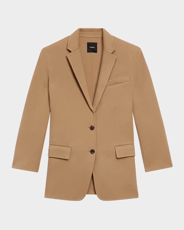 Theory Hooded Drape Double Knit Jacket Neiman Marcus
