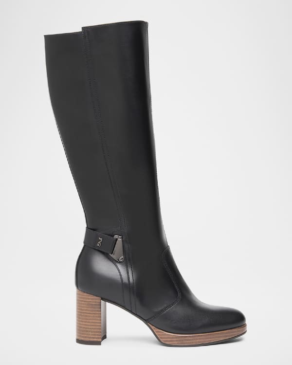 Taryn Rose Georgia Tall Leather Suede Riding Boots Neiman Marcus