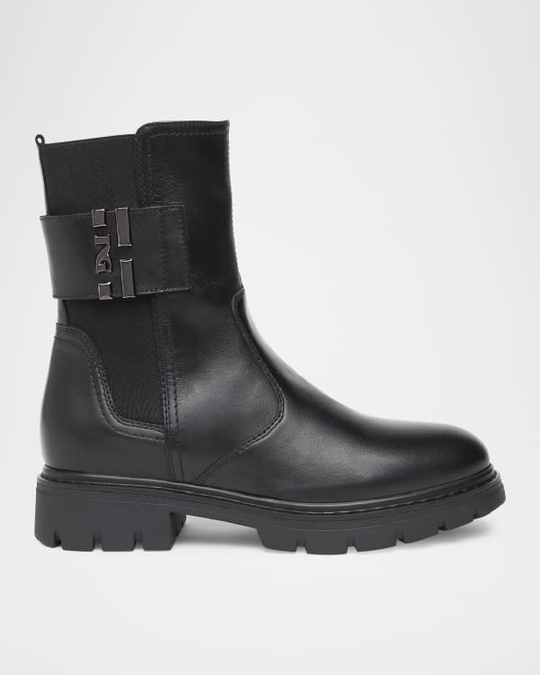 Aquatalia Leva Quilted Buckle Moto Boots Neiman Marcus