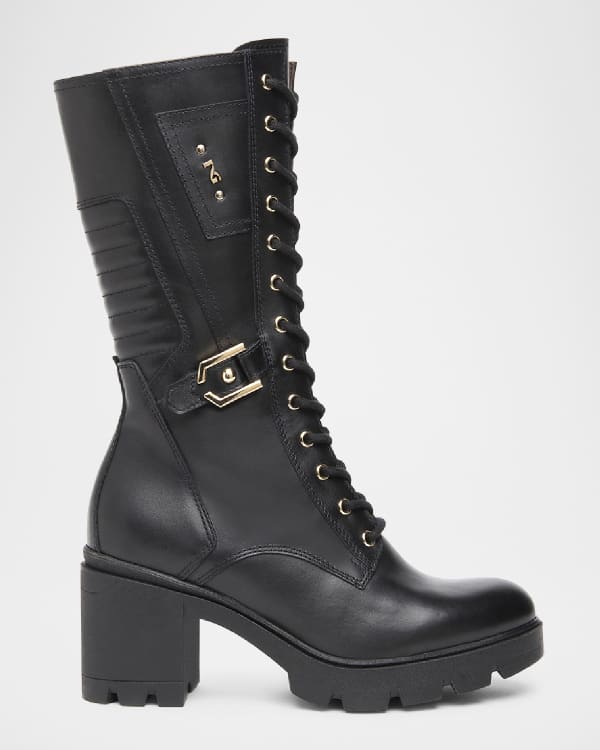 NeroGiardini Leather Harness Biker Boots Neiman Marcus