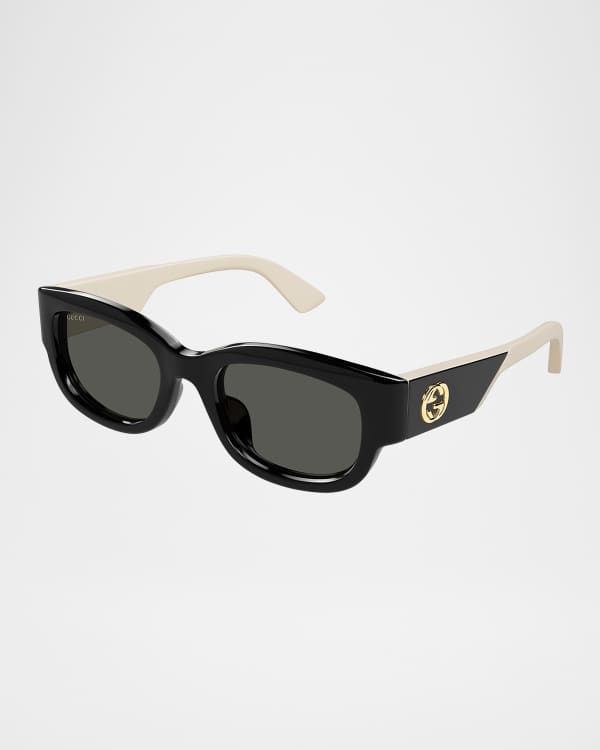サングラス GUCCI WHITE ACETATE GEOMETRIC SUNGLASSES Gucci Geometric Acetate Butterfly Sunglasses | Neiman Marcus