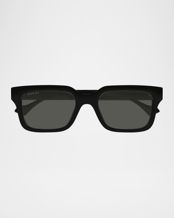 Gucci Men's GG1839SM Acetate Rectangle Sunglasses | Neiman Marcus