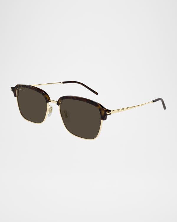 Gucci Men s Brow Bar Acetate Metal Aviator Sunglasses Neiman Marcus