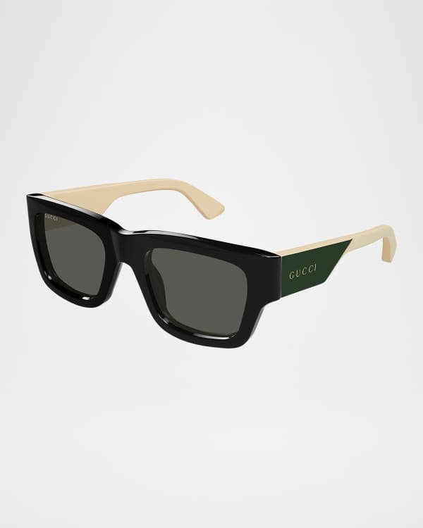 Gucci Men's GG1460Sm Acetate Rectangle Sunglasses | Neiman Marcus