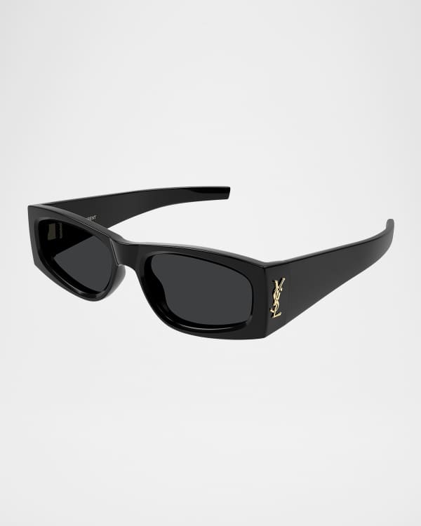 Saint Laurent Plastic Rectangle Sunglasses | Neiman Marcus