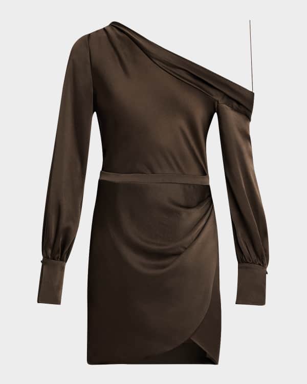 By Malene Birger Francesa Ribbed Puff-Sleeve Mini Dress | Neiman Marcus