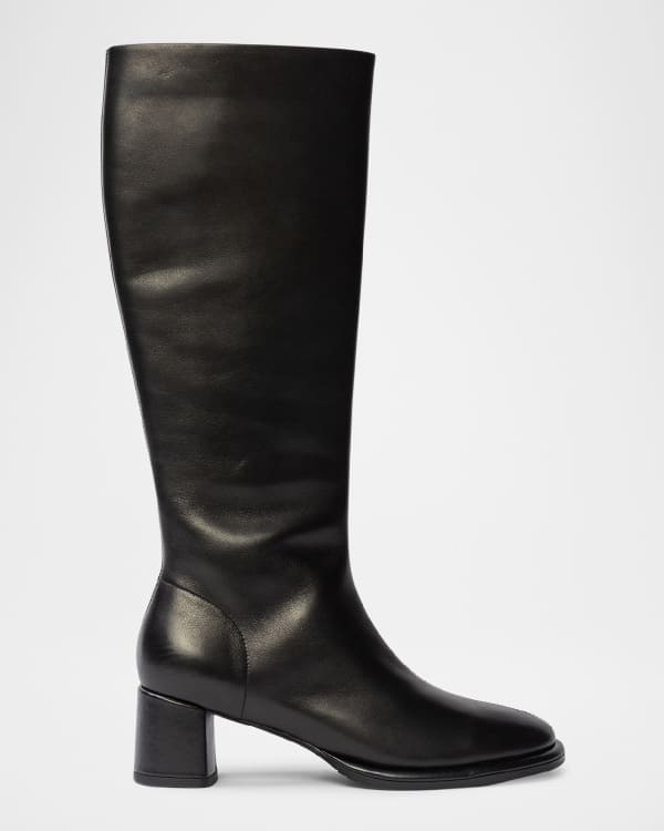 Black Suede Studio Amy Stretch Leather Thigh High Boots Neiman Marcus