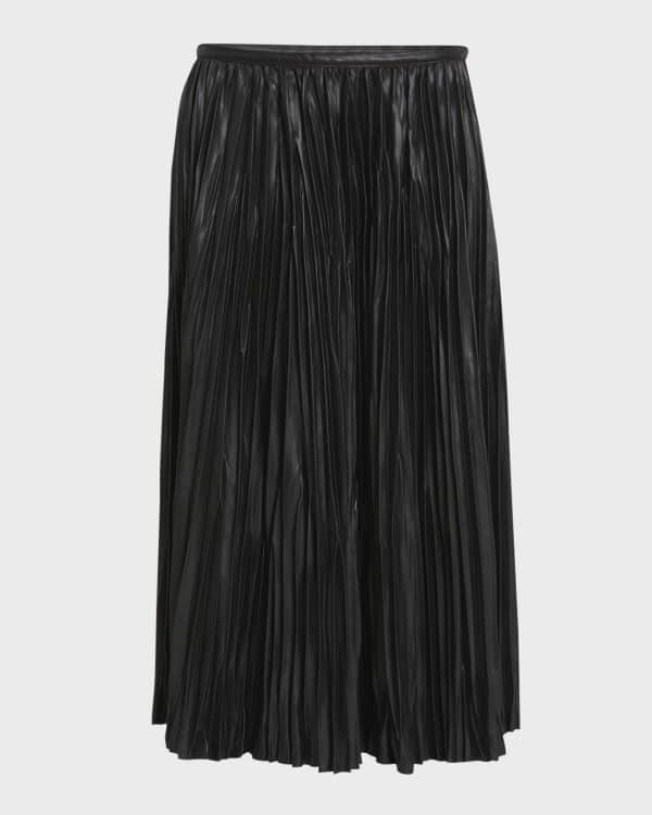 RECTO Leona Crocodile-Effect Midi Skirt | Neiman Marcus