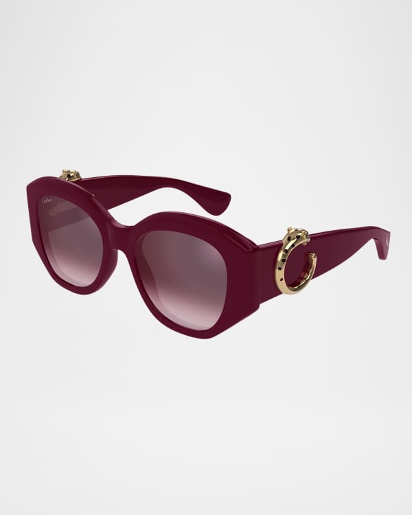 Chloe Gradient Acetate Round Sunglasses | Neiman Marcus