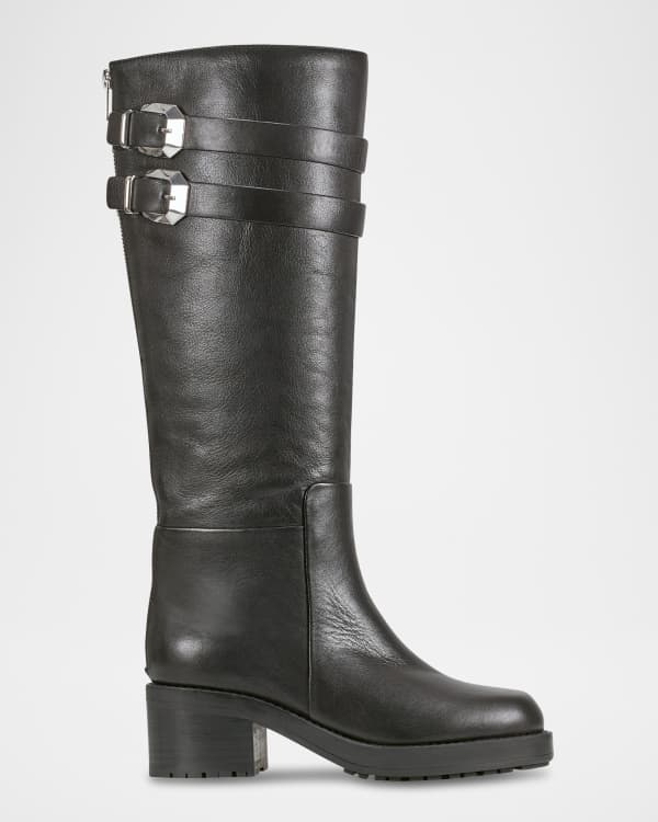 Marc Fisher LTD Ganven Suede Over The Knee Moto Boots Neiman Marcus
