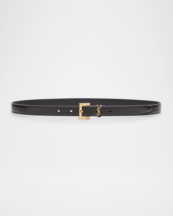 YSL Monogram Leather Belt