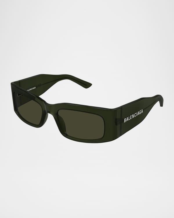 Balenciaga Rectangle Mirror B Acetate Sunglasses | Neiman Marcus
