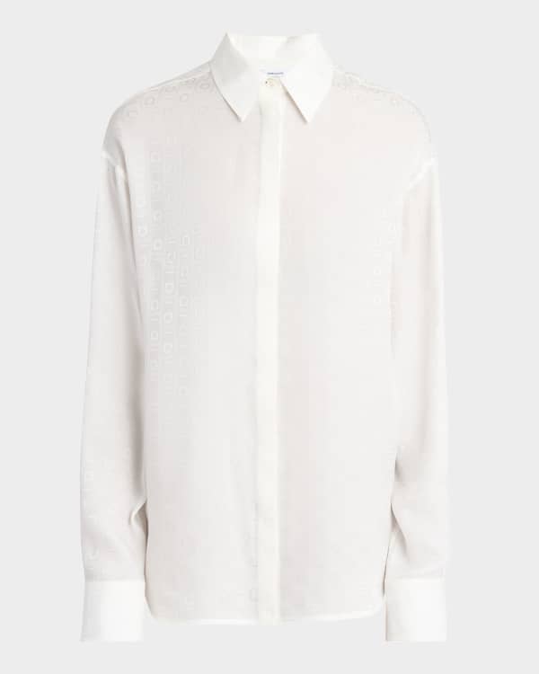 Khaite Bam Balloon-Sleeve Oversized Button-Down Top | Neiman
