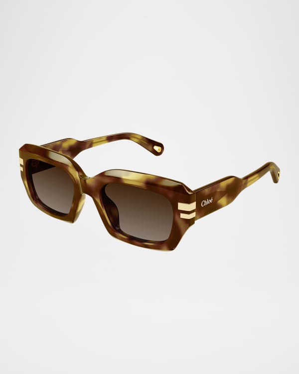 サングラス Chloe Brown Acetate Sunglasses Chloé - Xena Sunglasses in Acetate - Milk Nude Gradient Warm