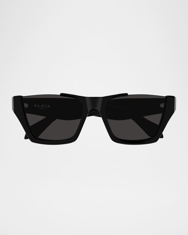 SAINT LAURENT スクエアフレムサンクラス 736455Y9956 1014 Saint Laurent Micro-Logo Acetate Rectangle Sunglasses