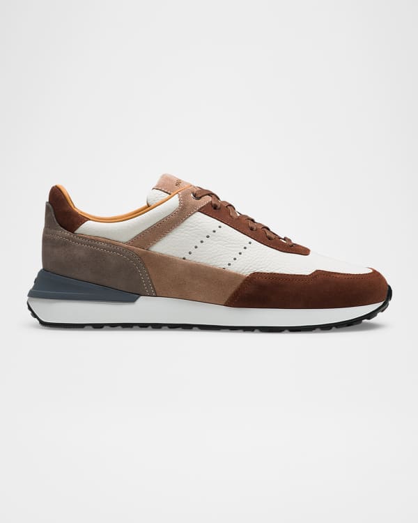 Brunello Cucinelli Men's Olimpo Leather and Suede Sneakers