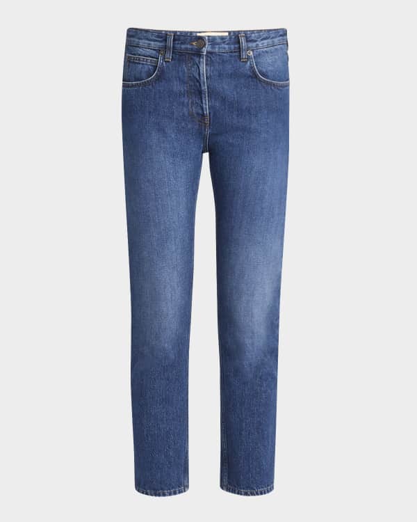 【LOEWE】 Anagram high-rise cropped jeans Anagram high-rise cropped jeans in blue - Loewe | Mytheresa