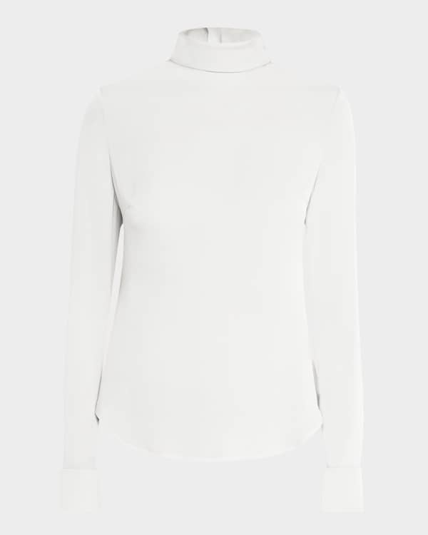 Marni Mock-Neck Long-Sleeve Cotton Top | Neiman Marcus