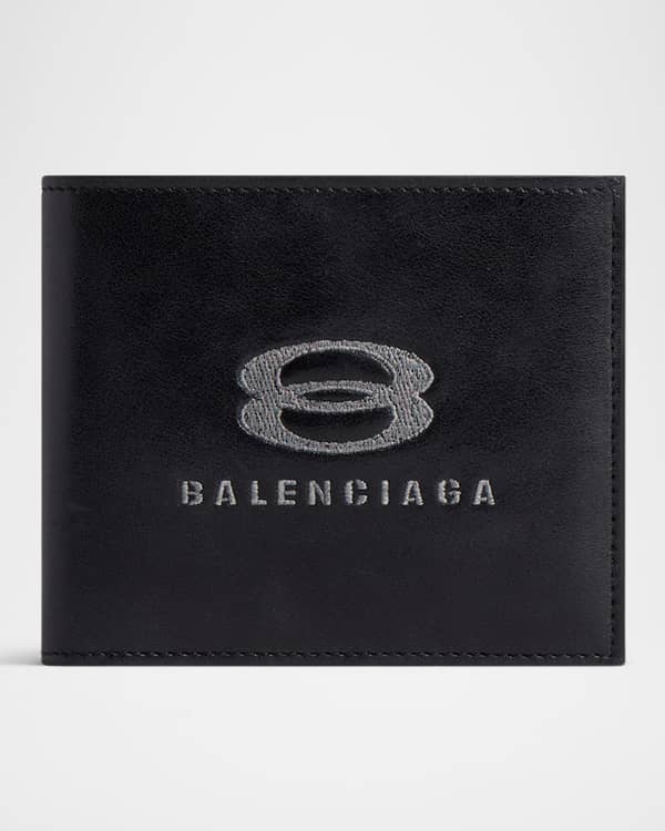 Balenciaga Men s Leather Logo Bifold Wallet w Bill Clip Neiman Marcus