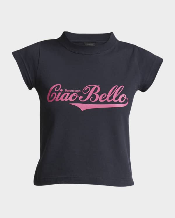 Balenciaga Gothic Type Shrunk T-Shirt Bodycon Fit | Neiman