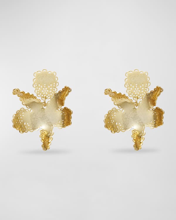 Lele Sadoughi Small Embellished Paper Lily Earrings | Neiman