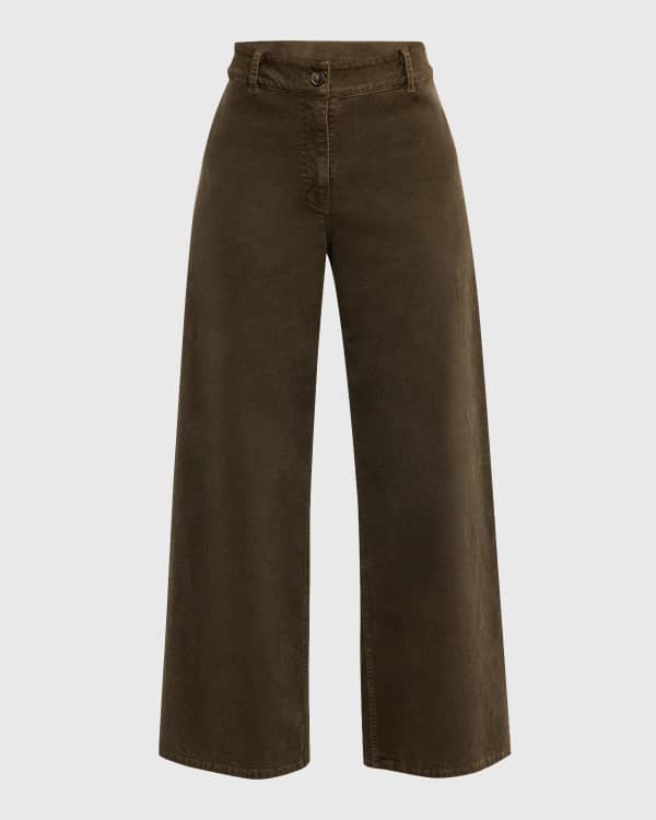 Polo Ralph Lauren Pintuck Corduroy Flare Pants | Neiman Marcus
