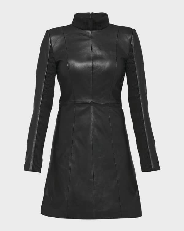Zadig & Voltaire Rasha Crinkled Leather Mini Dress | Neiman