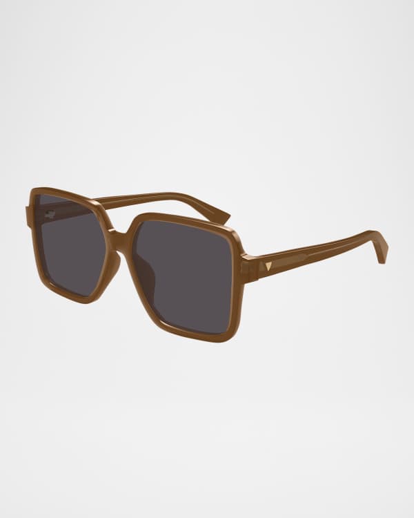 Geometric Acetate & Metal Alloy Aviator Sunglasses 
