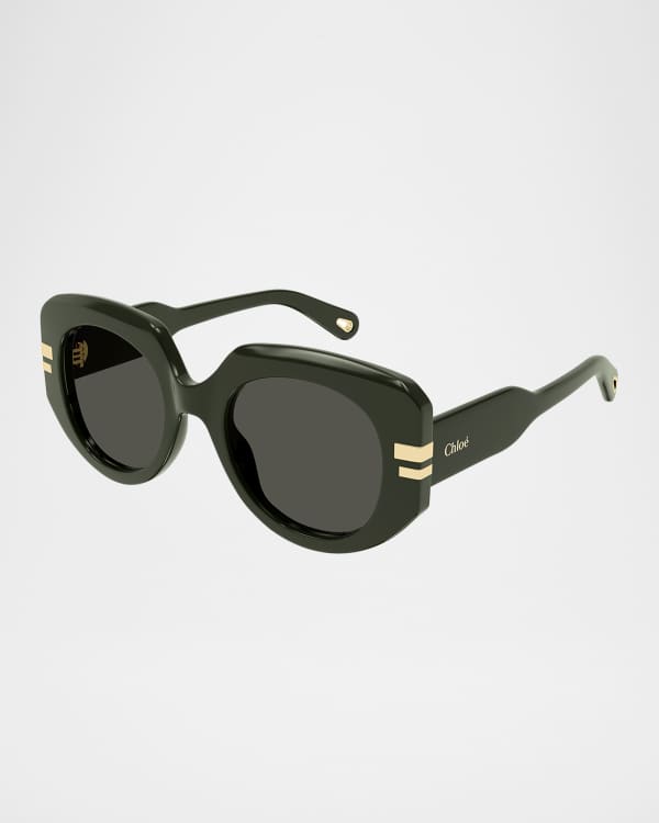 Chloe Acetate Rectangle Sunglasses | Neiman Marcus