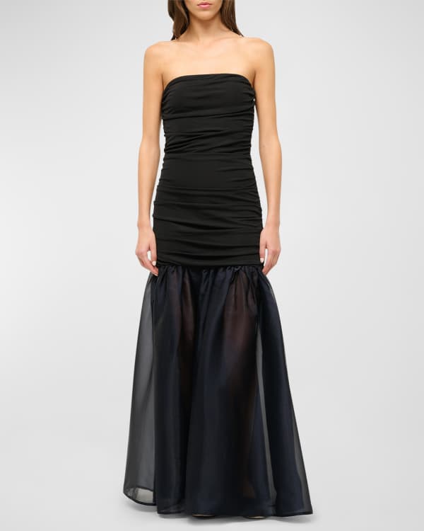 Ruffle off the shoulder gown carmen marc valvo infusion sale