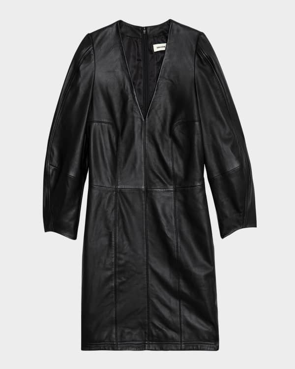 Zadig & Voltaire Rasha Crinkled Leather Mini Dress | Neiman