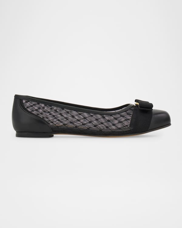 Ferragamo Noella Shearling Buckle Ballerina Flats | Neiman